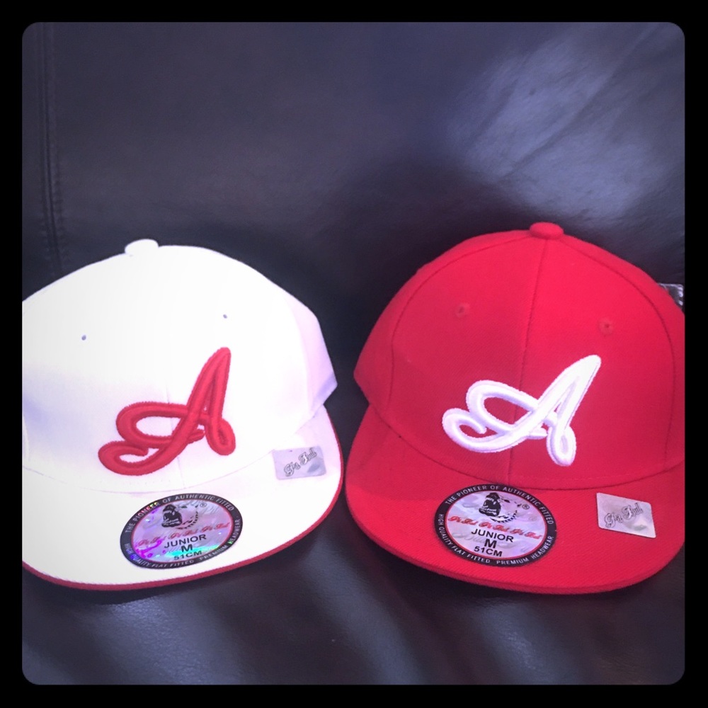 NWT-  Youth Flat Bill Fitted Hats x2
